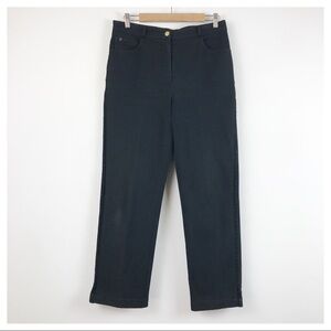 St. John Sport‎ Black Pants With Sequin Tuxedo Stripe Size 10